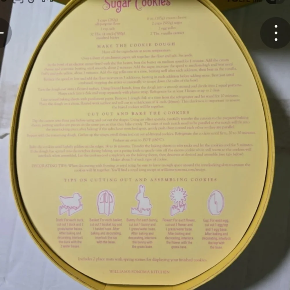 Williams Sonoma Pastel Easter Cookie Cutter Set - Pink, Yellow, Purple, Green